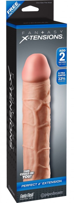 Телесная насадка Fantasy X-tensions Perfect 2  Extension - 20,3 см. - Pipedream - в Улан-Удэ купить с доставкой