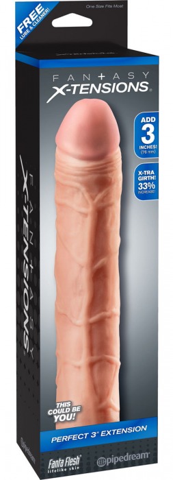 Телесная удлиняющая насадка Perfect 3 Extension - 22 см. - Pipedream - в Улан-Удэ купить с доставкой