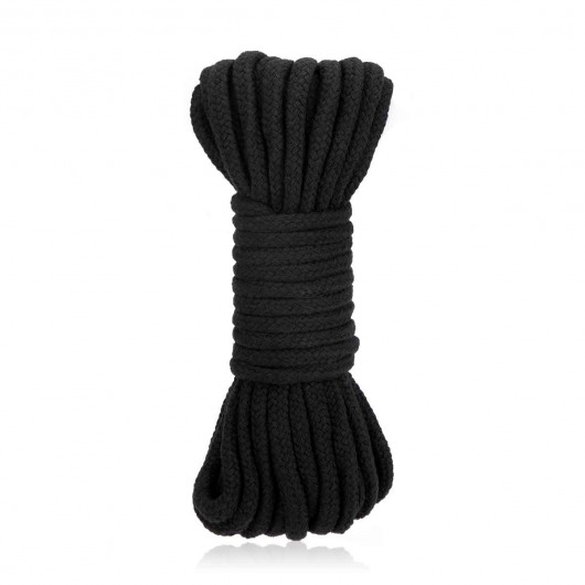 Черная хлопковая веревка для связывания Bondage Rope - 10 м. - Lux Fetish - купить с доставкой в Улан-Удэ