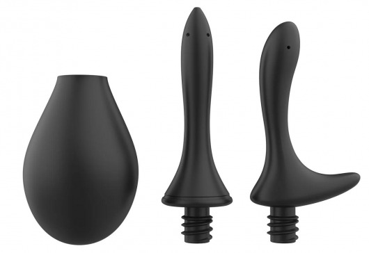 Черный анальный душ Nexus Anal Douche Set с 2 сменными насадками - Nexus Range - купить с доставкой в Улан-Удэ