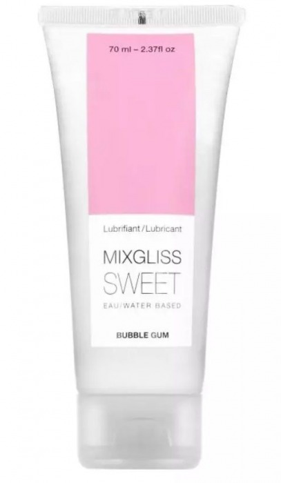 Смазка на водной основе Mixgliss Sweet с ароматом бабл-гам - 70 мл. - Mixgliss - купить с доставкой в Улан-Удэ
