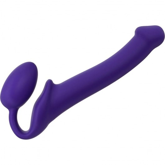 Фиолетовый безремневой страпон Silicone Bendable Strap-On - size M - Strap-on-me - купить с доставкой в Улан-Удэ