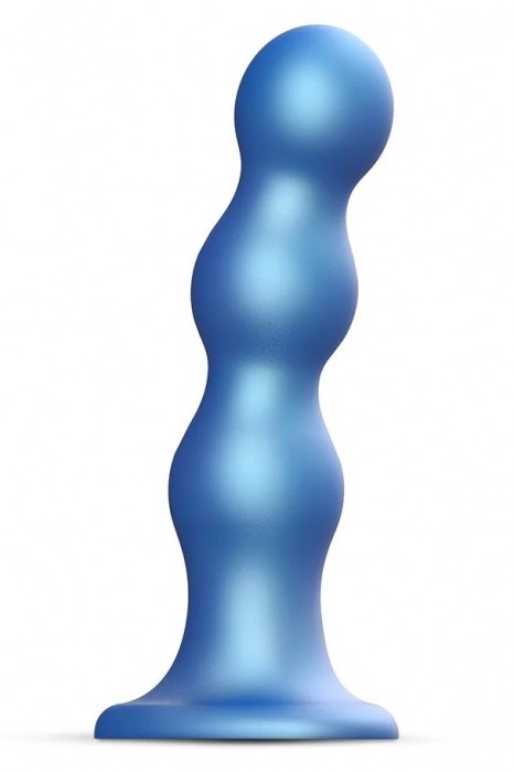 Голубая насадка Strap-On-Me Dildo Plug Balls size L - Strap-on-me - купить с доставкой в Улан-Удэ