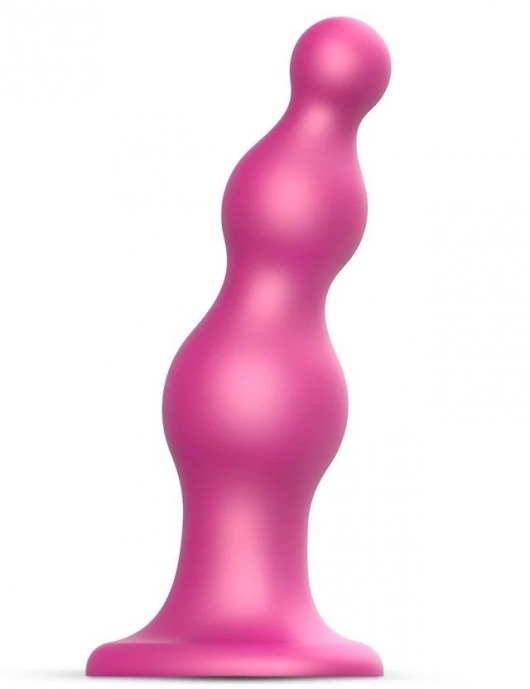 Розовая насадка Strap-On-Me Dildo Plug Beads size L - Strap-on-me - купить с доставкой в Улан-Удэ