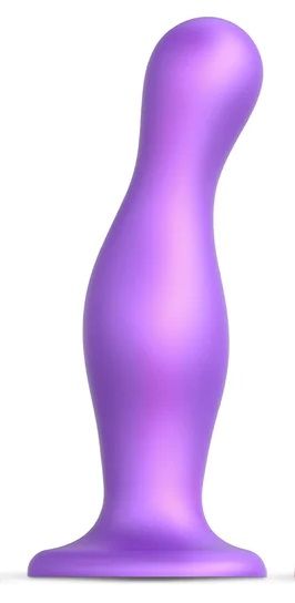 Фиолетовая насадка Strap-On-Me Dildo Plug Curvy size L - Strap-on-me - купить с доставкой в Улан-Удэ