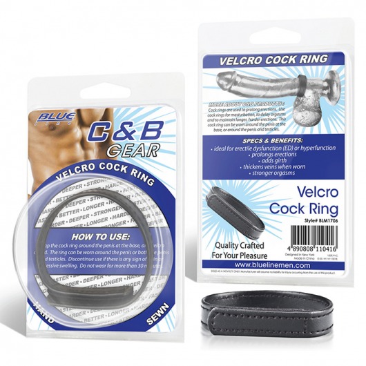 Кольцо на пенис из искусственной кожи на липучке VELCRO COCK RING - 5 см. - BlueLine - в Улан-Удэ купить с доставкой