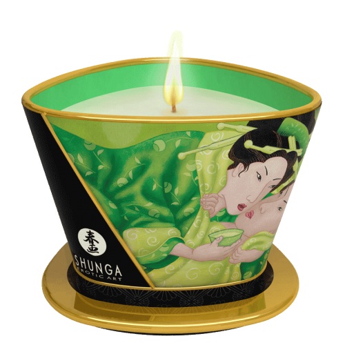 Массажная свеча Exotic Green Tea с ароматом зелёного чая - 170 мл. - Shunga - купить с доставкой в Улан-Удэ