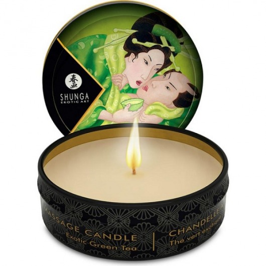 Массажная свеча Exotic Green Tea с ароматом зелёного чая - 30 мл. - Shunga - купить с доставкой в Улан-Удэ