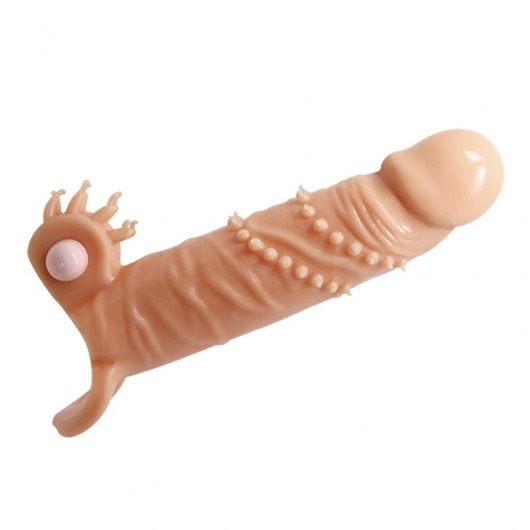 Телесная удлиняющая вибронасадка Penis Sleeve Connor - 17 см. - Baile - в Улан-Удэ купить с доставкой