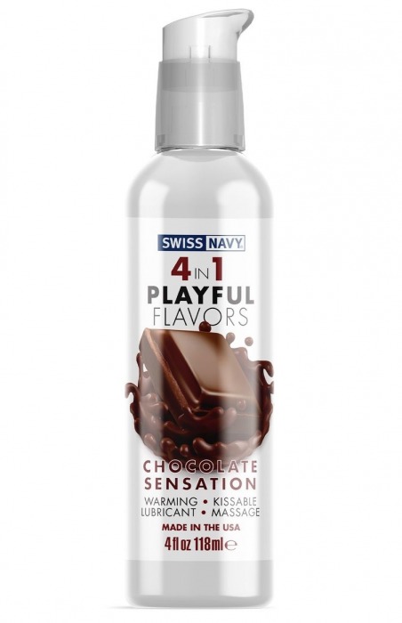 Массажный гель 4-в-1 Chocolate Sensation с ароматом шоколада - 118 мл. - Swiss navy - купить с доставкой в Улан-Удэ