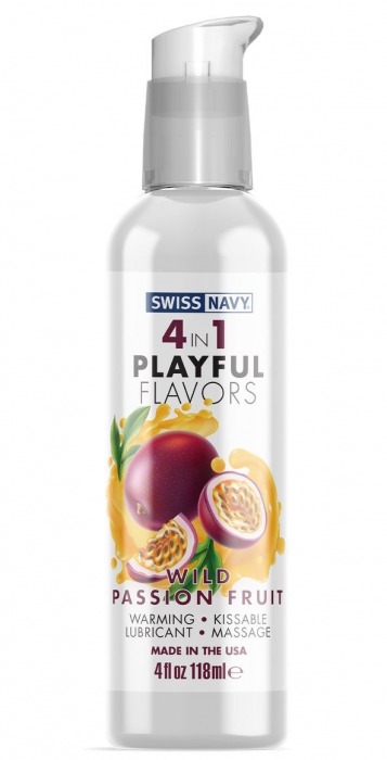 Массажный гель 4-в-1 Wild Passion Fruit с ароматом маракуйи - 118 мл. - Swiss navy - купить с доставкой в Улан-Удэ