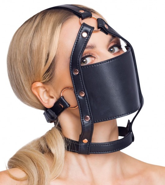 Черный намордник с кляпом-шаром Head Harness With A Gag - Orion - купить с доставкой в Улан-Удэ