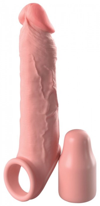 Телесная насадка-удлинитель 2 Inch Silicone X-tension with Strap - 20,3 см. - Pipedream - в Улан-Удэ купить с доставкой