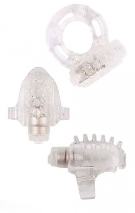 Набор из 3 прозрачных эрекционных колец с вибрацией Teasers Ring Kit - Chisa - в Улан-Удэ купить с доставкой