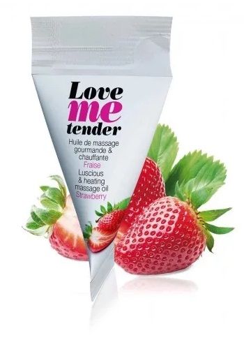Съедобное согревающее массажное масло Love Me Tender Strawberry с ароматом клубники - 10 мл. - Love to Love - купить с доставкой в Улан-Удэ