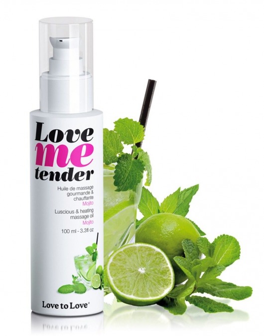 Съедобное согревающее массажное масло Love Me Tender Mojito с ароматом мохито - 100 мл. - Love to Love - купить с доставкой в Улан-Удэ