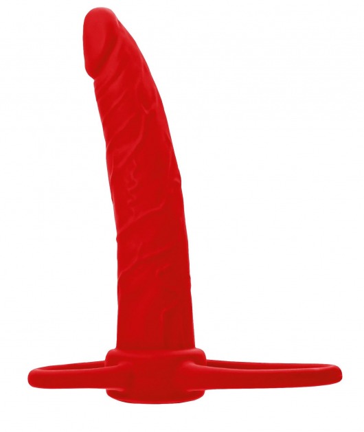 Красная насадка на пенис для двойного проникновения Black Red - 16,5 см. - ToyFa - купить с доставкой в Улан-Удэ