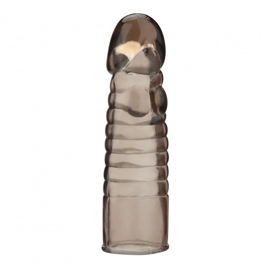Дымчатая насадка-удлинитель Ribbed Realistic Penis Enhancing Sleeve Extension - 15,2 см. - BlueLine - в Улан-Удэ купить с доставкой