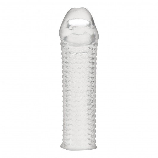 Текстурированная насадка на пенис Clear Textured Penis Enhancing Sleeve Extension - 16,5 см. - BlueLine - в Улан-Удэ купить с доставкой