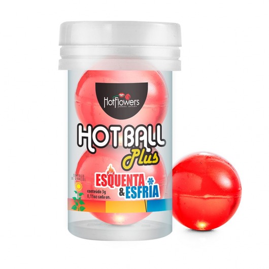 Лубрикант на масляной основе Hot Ball Plus с охлаждающе-разогревающим эффектом (2 шарика по 3 гр.) - HotFlowers - купить с доставкой в Улан-Удэ