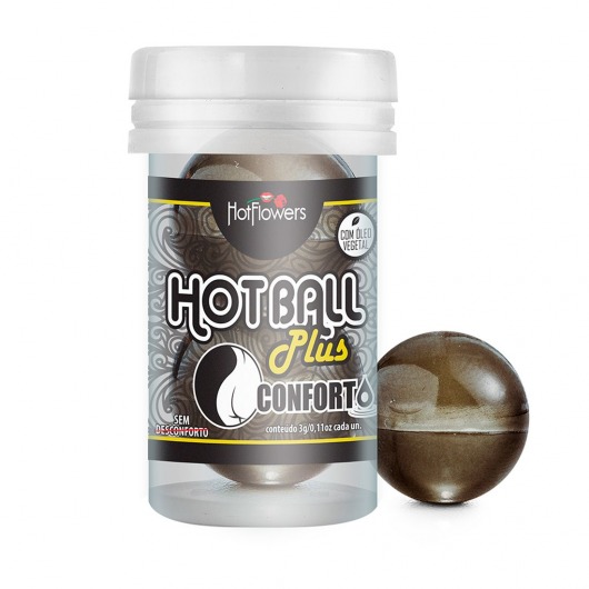 Анальный лубрикант на масляной основе Hot Ball Plus Conforto (2 шарика по 3 гр.) - HotFlowers - купить с доставкой в Улан-Удэ