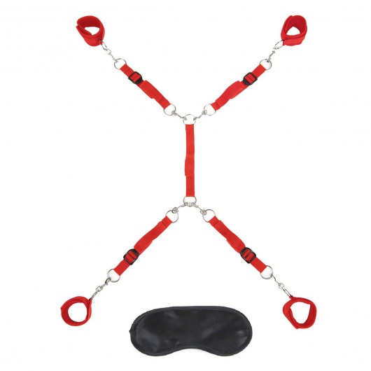 Красная фиксация на матрас Classic Bedspreader - Lux Fetish - купить с доставкой в Улан-Удэ