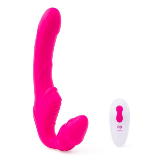 Розовый безремневой страпон на радиоуправлении Strapless Together - 22 см. - Together Toy - купить с доставкой в Улан-Удэ