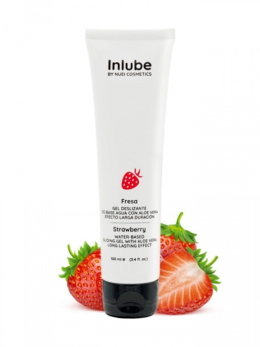 Лубрикант на водной основе Nuei Inlube с алоэ вера и ароматом клубники - 100 мл. - Nuei cosmetics - купить с доставкой в Улан-Удэ