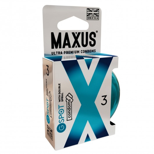 Презервативы Maxus G spot с двойной спиралью - 3 шт. - Maxus - купить с доставкой в Улан-Удэ