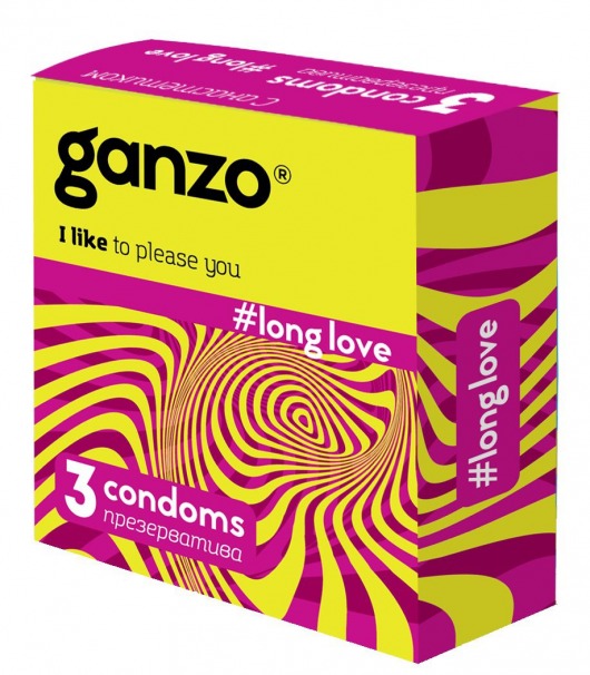 Презервативы с анестетиком для продления удовольствия Ganzo Long Love - 3 шт. - Ganzo - купить с доставкой в Улан-Удэ
