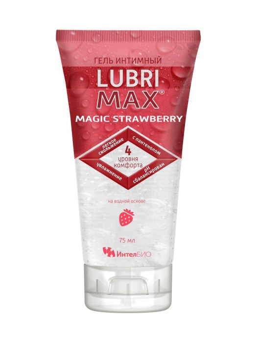 Интимный гель-смазка на водной основе Lubrimax Magic Strawberry - 75 мл. - ИнтелБИО - купить с доставкой в Улан-Удэ