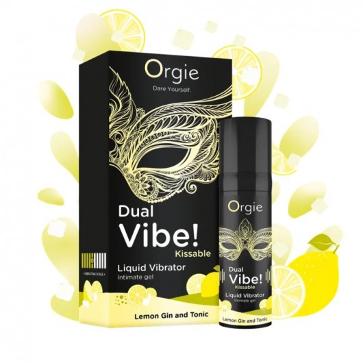Съедобный жидкий вибратор Dual Vibe! со вкусом лимонного джина с тоником - 15 мл. - ORGIE - купить с доставкой в Улан-Удэ