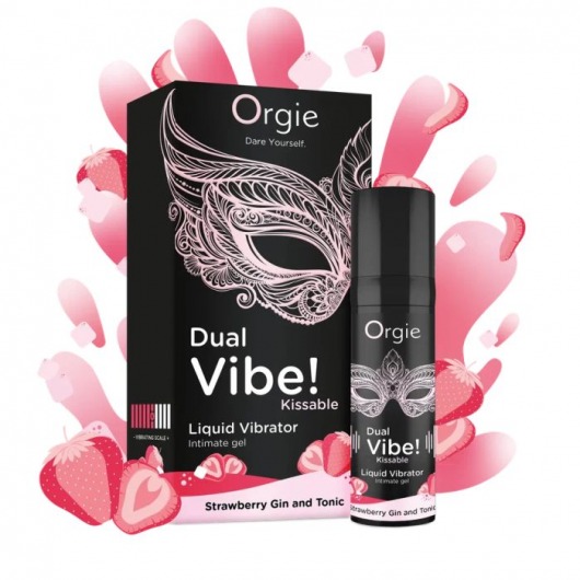 Съедобный жидкий вибратор Dual Vibe! со вкусом клубничного джина с тоником - 15 мл. - ORGIE - купить с доставкой в Улан-Удэ