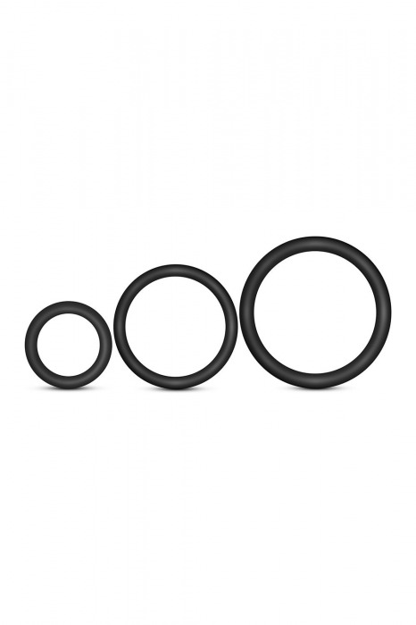 Набор из 3 черных эрекционных колец Cock Ring Set - Blush Novelties - в Улан-Удэ купить с доставкой