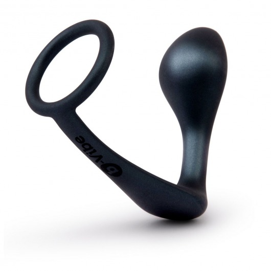 Черное эрекционное кольцо со стимулятором простаты Ringer Cock Ring   Plug - b-Vibe - в Улан-Удэ купить с доставкой