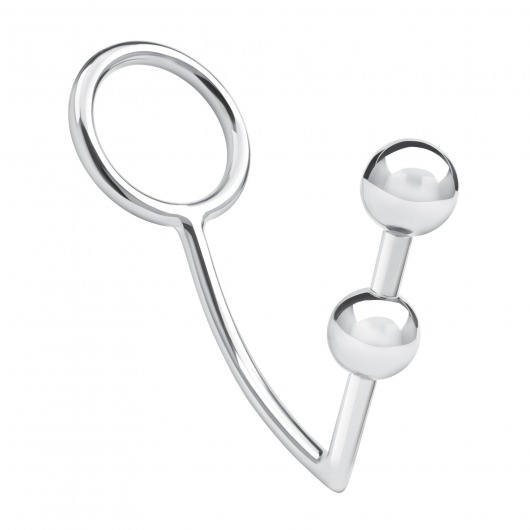 Кольцо на пенис с анальным стимулятором Two Bead Stainless Steel Anal Hook   Cock Ring - BlueLine - в Улан-Удэ купить с доставкой