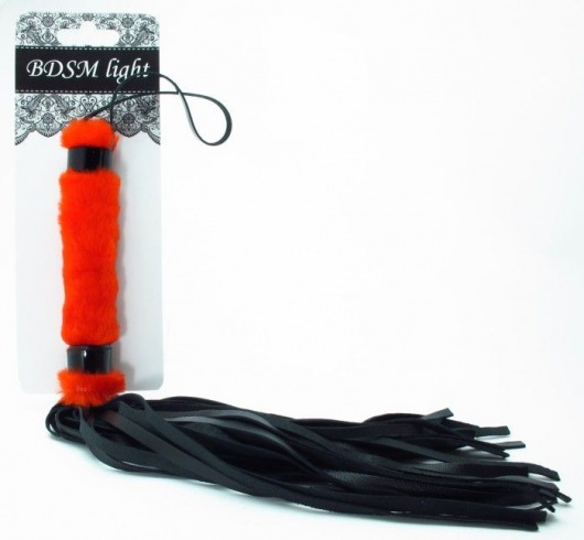 Нежная плеть с красным мехом BDSM Light - 43 см. - БДСМ Арсенал - купить с доставкой в Улан-Удэ