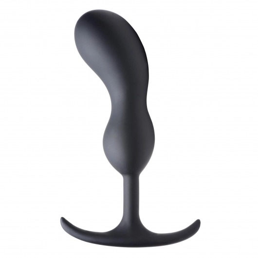 Черный массажер простаты с утяжелителями Premium Silicone Weighted Prostate Plug Large - 18,8 см. - XR Brands - в Улан-Удэ купить с доставкой