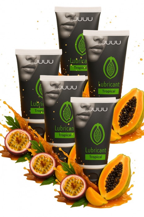 Набор из 5 съедобных лубрикантов JUJU со вкусом тропических фруктов - JuJu - купить с доставкой в Улан-Удэ