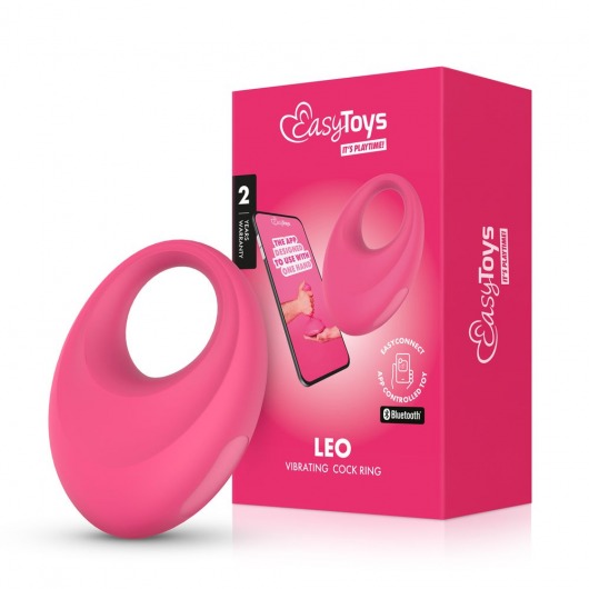 Розовое интерактивное эрекционное виброкольцо Leo - Easy toys - в Улан-Удэ купить с доставкой