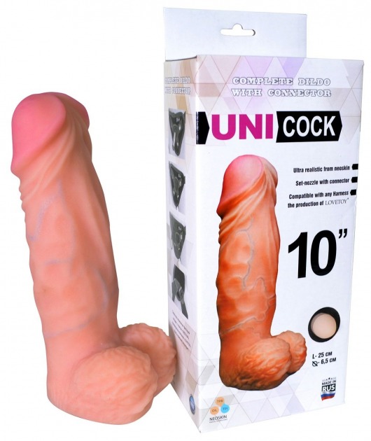 Фаллическая насадка Харнесс UNICOCK 10  - 25 см. - LOVETOY (А-Полимер) - купить с доставкой в Улан-Удэ