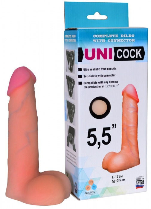 Фаллическая насадка Харнесс UNICOCK 5,5  - 17 см. - LOVETOY (А-Полимер) - купить с доставкой в Улан-Удэ