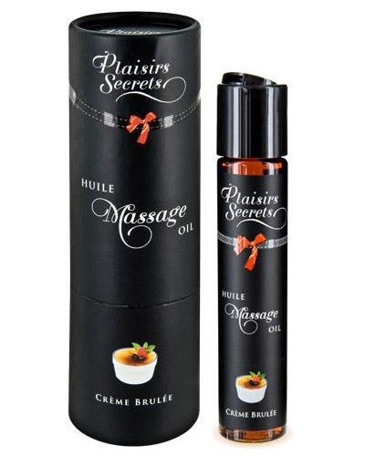 Массажное масло с ароматом крем брюле Huile de Massage Gourmande Creme Brulée - 59 мл. - Plaisir Secret - купить с доставкой в Улан-Удэ