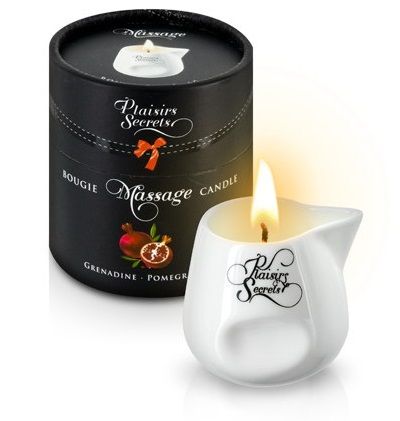 Массажная свеча с ароматом граната Bougie de Massage Gourmande Grenadine - 80 мл. - Plaisir Secret - купить с доставкой в Улан-Удэ