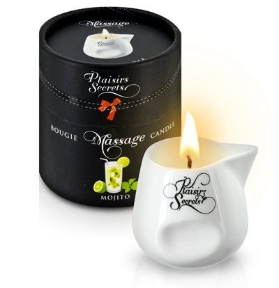 Массажная свеча с ароматом мохито Bougie de Massage Mojito - 80 мл. - Plaisir Secret - купить с доставкой в Улан-Удэ