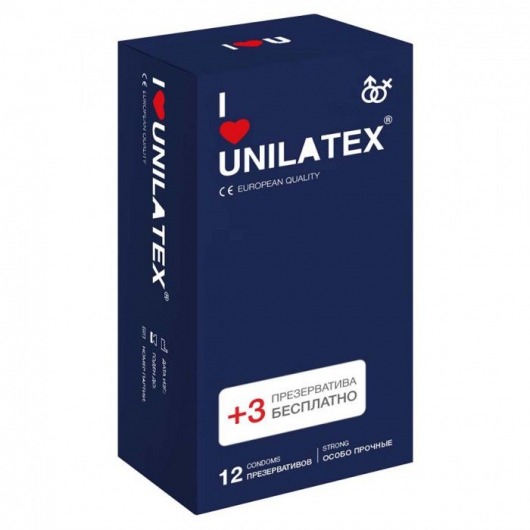 Ультрапрочные презервативы Unilatex Extra Strong - 12 шт. + 3 шт. в подарок - Unilatex - купить с доставкой в Улан-Удэ