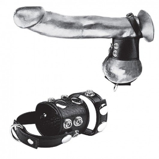 Утяжка на пенис и мошонку Cock Ring With 1.5  Ball Stretcher And Optional Weight Ring - BlueLine - купить с доставкой в Улан-Удэ