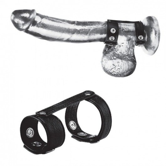 Утяжка на пенис с клёпками Duo Snap Cock And Ball Ring - BlueLine - купить с доставкой в Улан-Удэ
