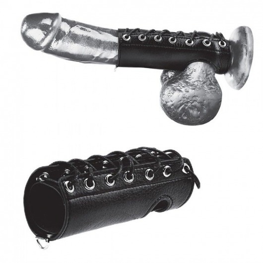 Сбруя на член на шнуровке 5  Cock Sheath - BlueLine - купить с доставкой в Улан-Удэ