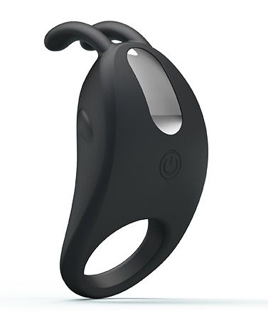 Чёрное эрекционное кольцо с вибрацией Rabbit Vibrator - Baile - в Улан-Удэ купить с доставкой